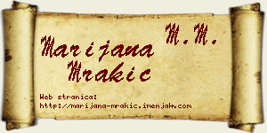 Marijana Mrakić vizit kartica
